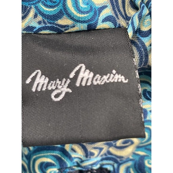 Mary Maxim Blue Paisley Cotton Shoulder Bag Quilted Tote Zippered - Picture 5 of 8